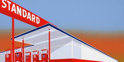 Ed Ruscha, Standard Station, 1966. UBS Art Collection ©Ed Ruscha. Courtesy of the artist and Gagosian.